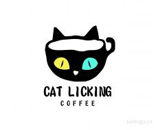 CAT LICKING COFFEE