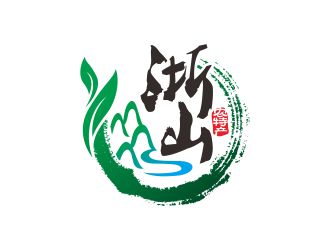农特产山水元素logo