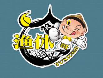 渔休哥宇餐厅卡通logo