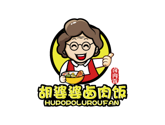 卤肉饭中式快餐卡通logo