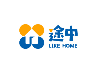 途中 like home民宿品牌logo设计