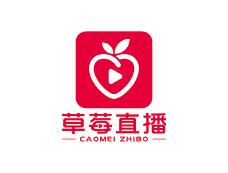 草莓直播APP电商logo设计