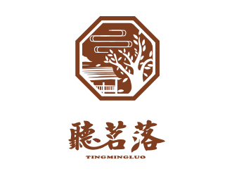 听茗落普洱茶叶品牌logo设计