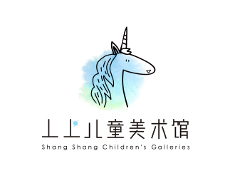 线条行动物品牌logo－丄上儿童美术馆