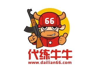 代练牛牛卡通logo设计